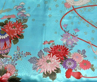деталь рисунка ткани японского кимоно