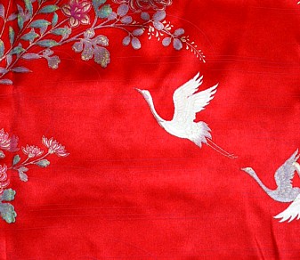 рисунок ткани японского шелкового кимоно
