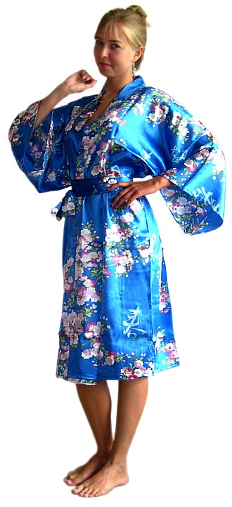 шелковый халатик кимоно, сделано в Японии