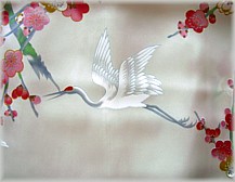 рисунок на ткани японского шелкового женского кимон