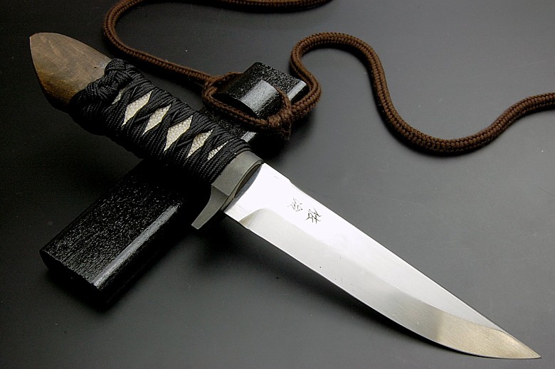 японский нож в самурайском стиле, ручная ковка