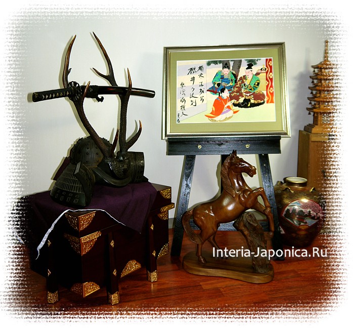 японское искусство и преметы антиквариата: подставка для самурайского меча