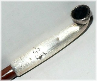 японская серебряная курительная трубка - кисэру, деталь