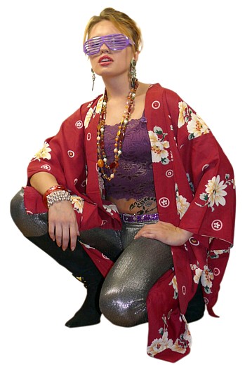 Японское традиционное шелковое женское хаори, винтаж