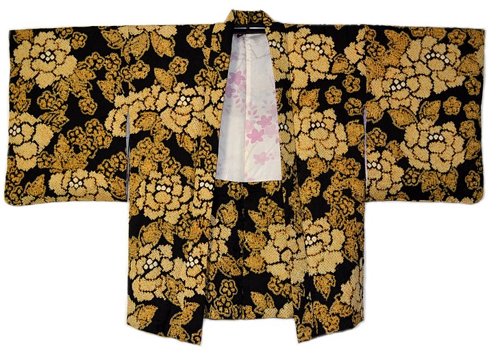 японская одежда: жакет хаори из шелка в технике шибори (сибори)