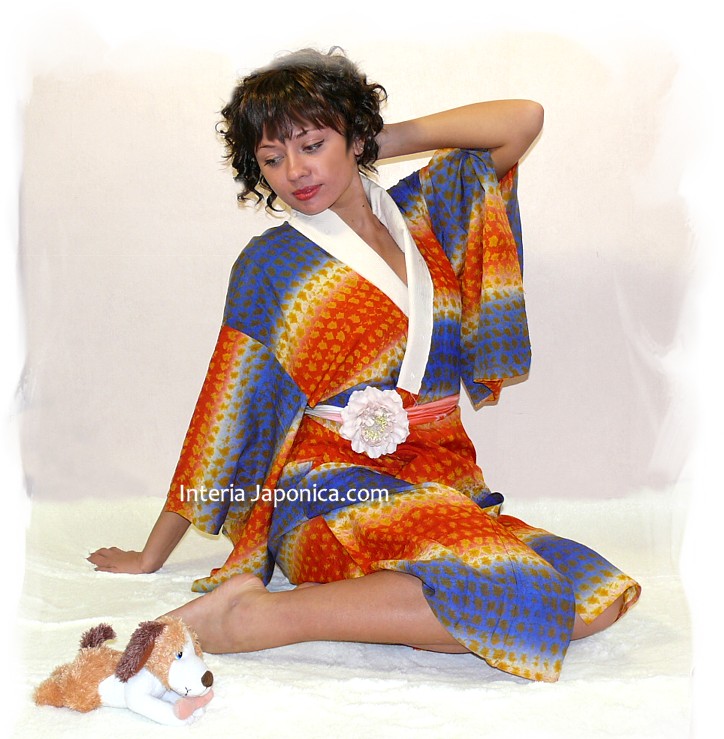 японский винтаж: шелковое кимоно