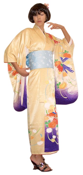 японское шелковое кимоно,1930-е гг.