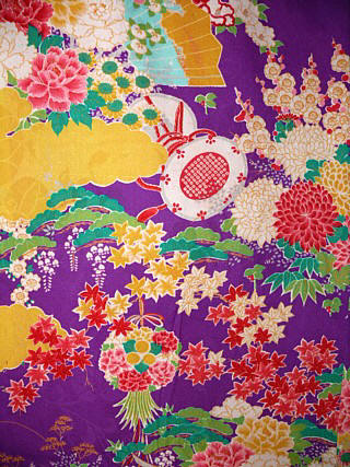 деталь дизайна ткани японского кимоно