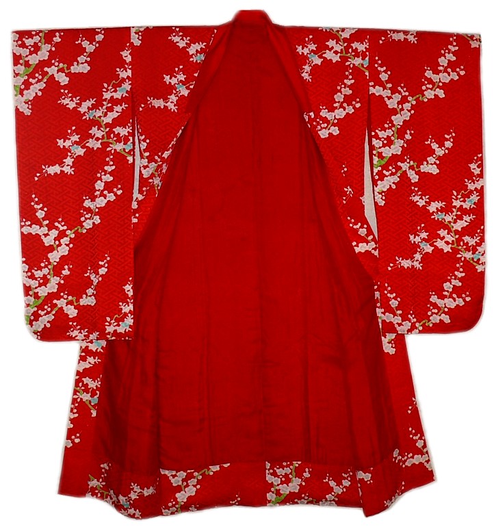 японское традиционное шелковое  кимоно майко, подкладка