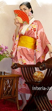 японское женское шелковое кимоно, 1940-е гг.