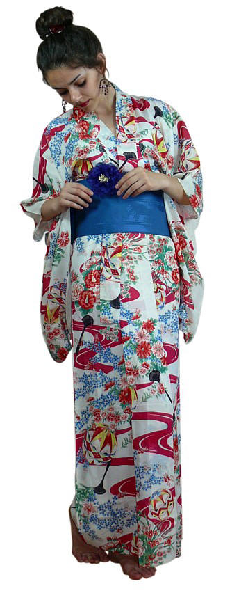 японское антикварное кимоно