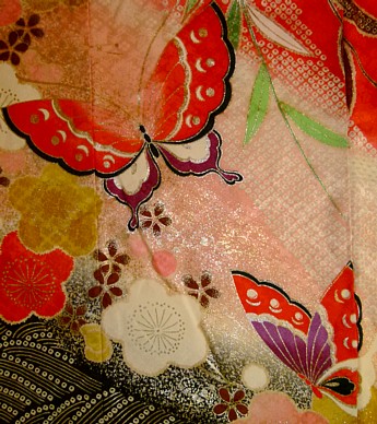 рисунок на винтажном кимоно