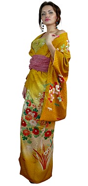 шелковое кимоно, 1930-е гг.