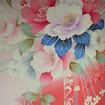 авторская роспись на японском шелковом кимоно